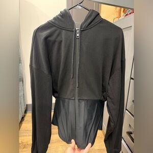 Mugler Black Hooded Zip-Up Jacket